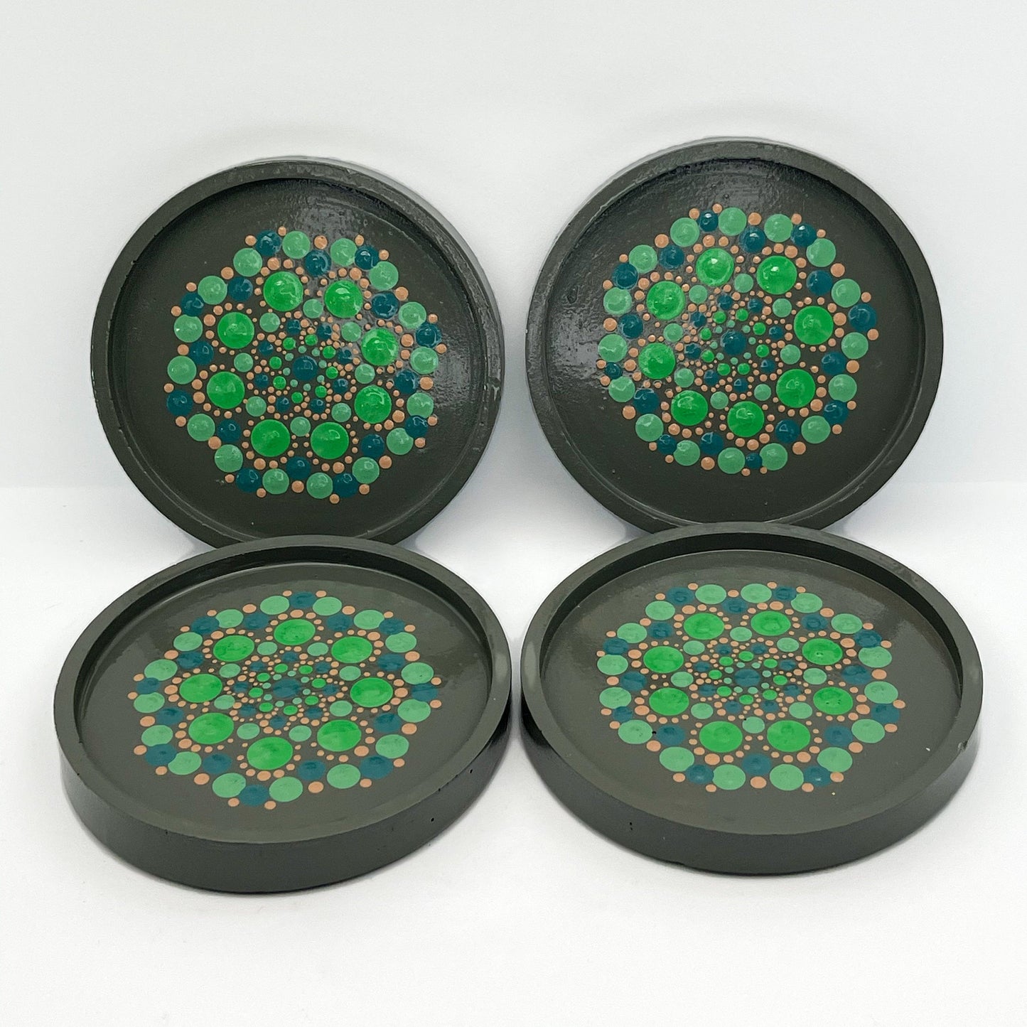Handcrafted Set of 4 Grey Coasters