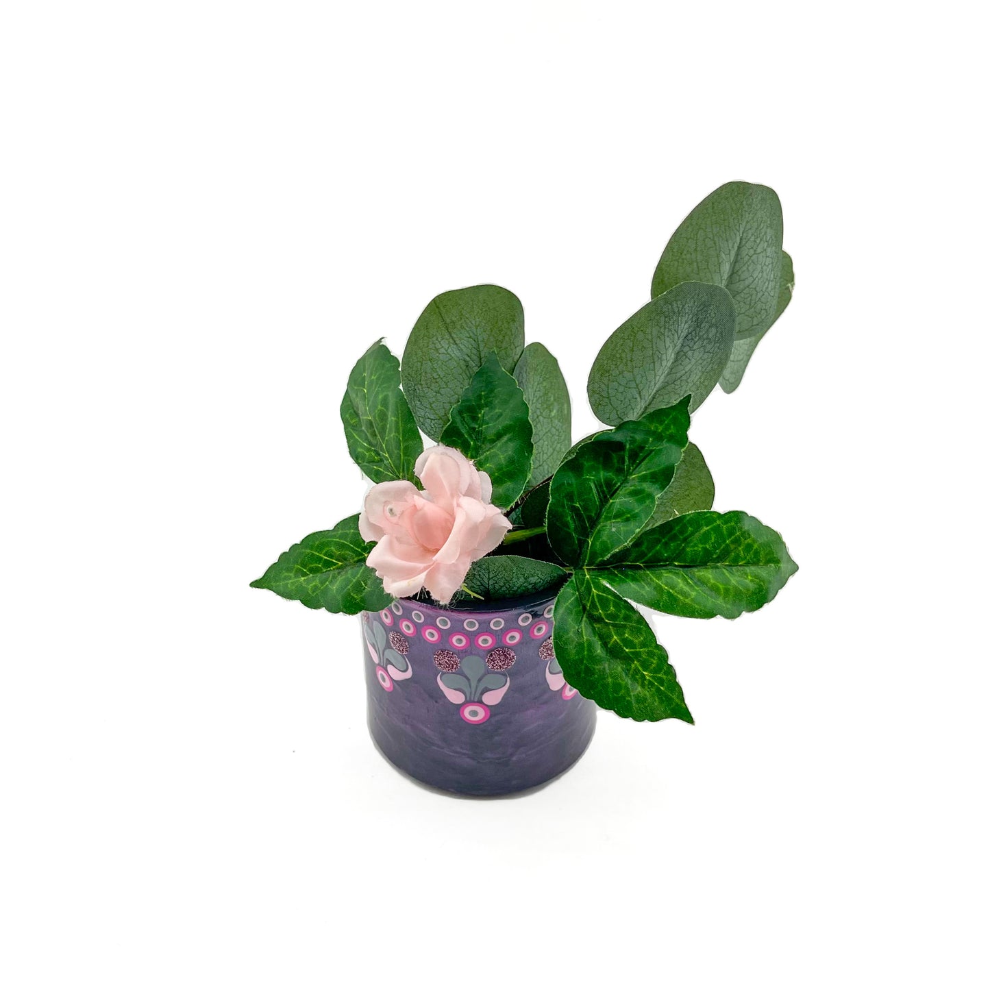 Handmade Pink and Gray Plant Pot