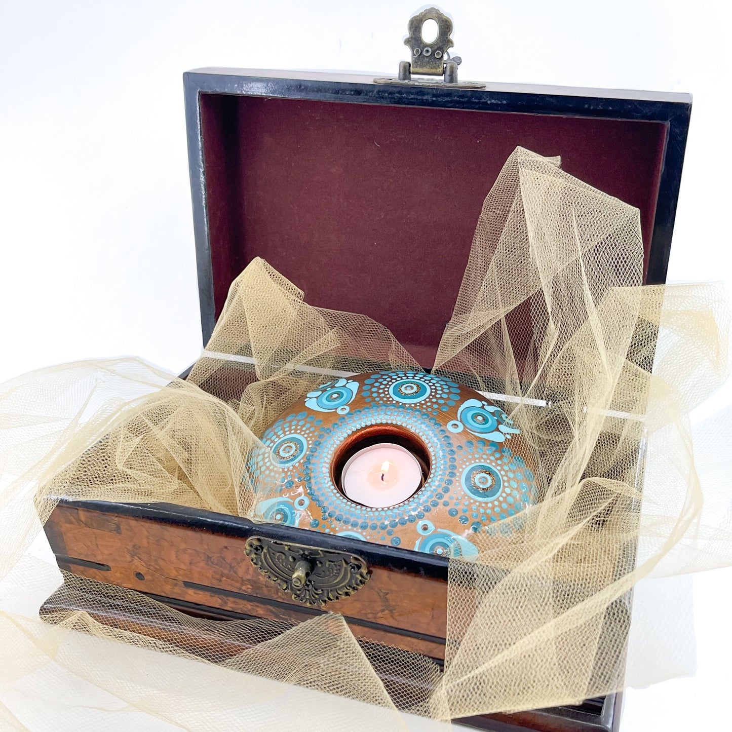 Bronze and Turquoise Tea light