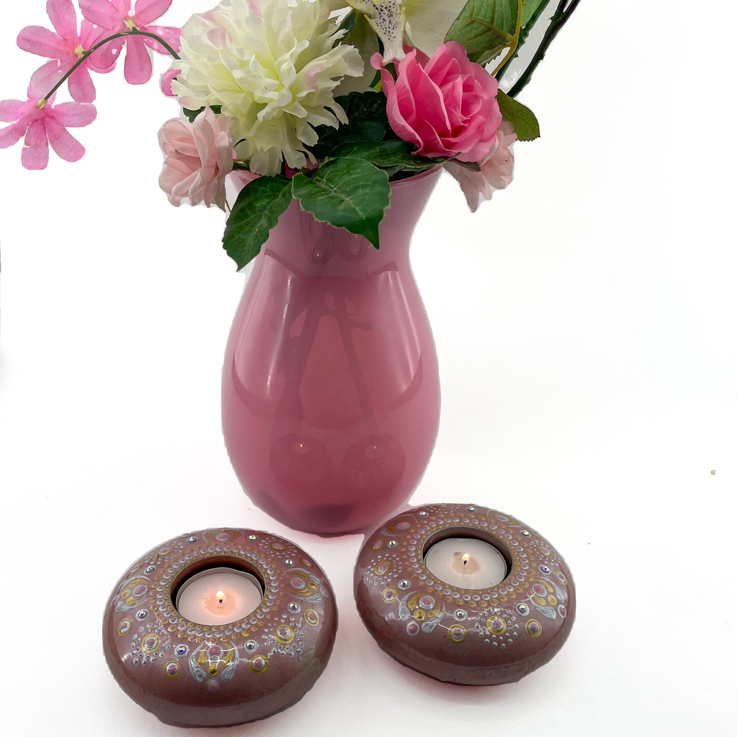 Set of Two Handmade Tea Light Candleholders