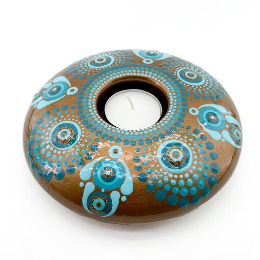 Bronze and Turquoise Tea light