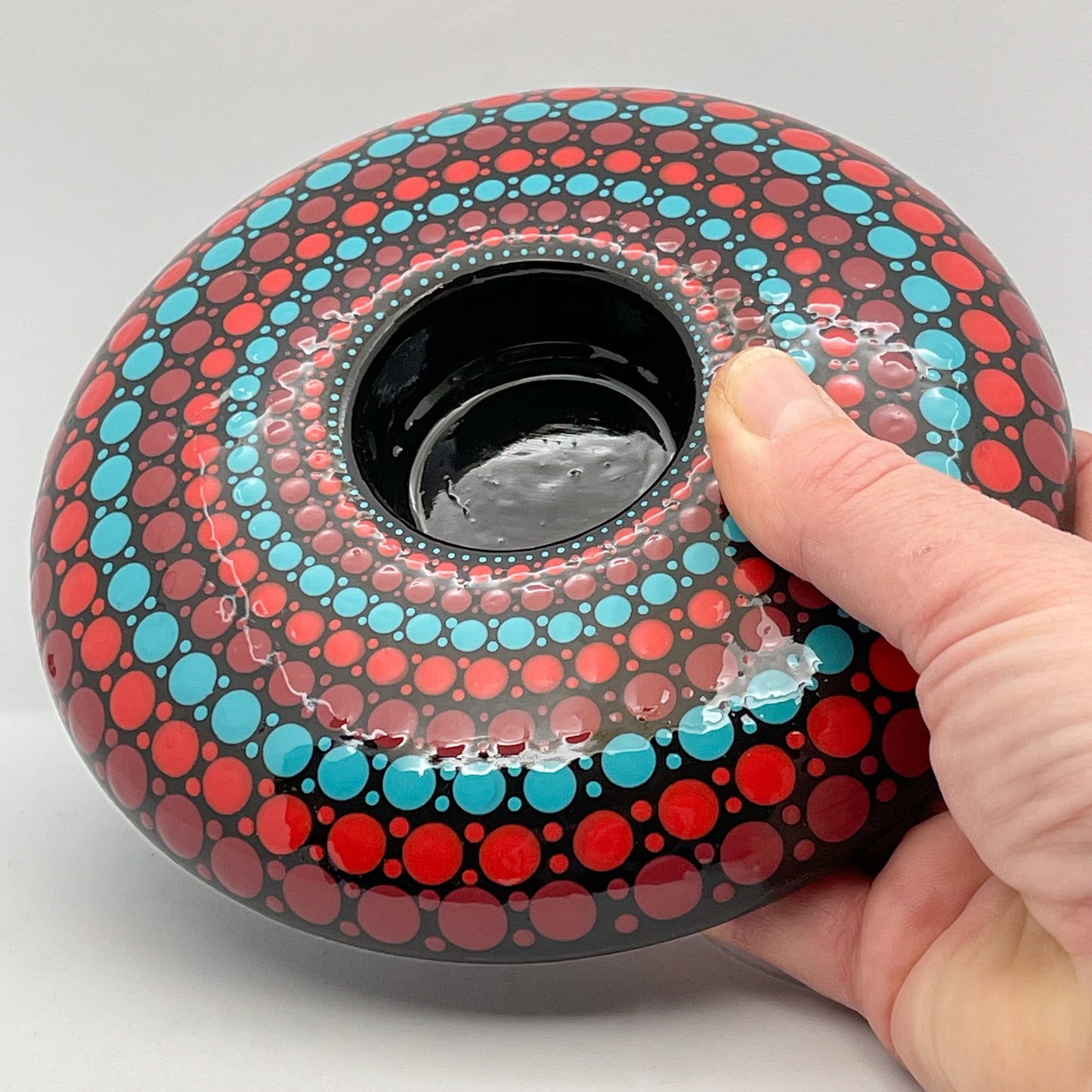 Coral and Teal Large Tealight