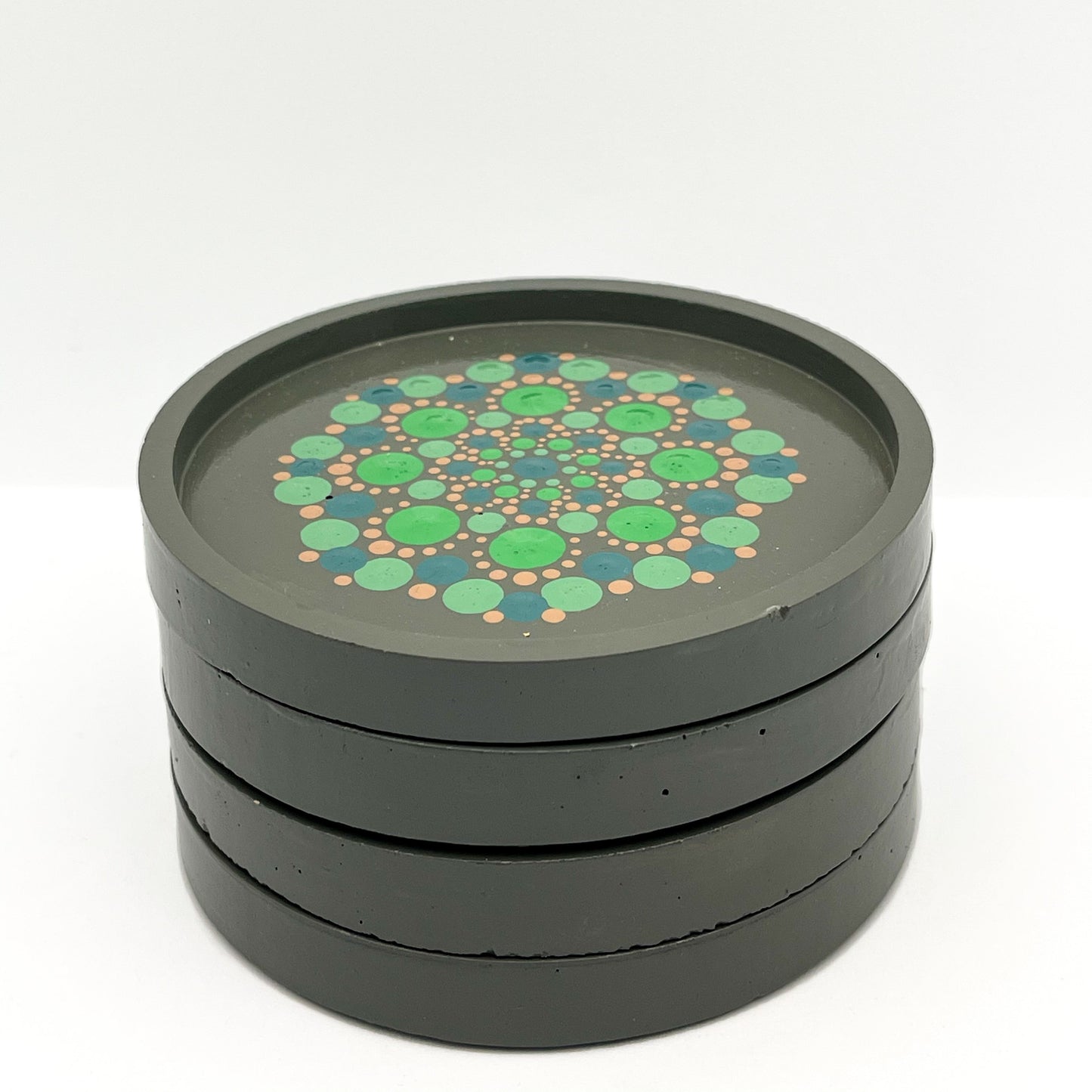 Handcrafted Set of 4 Grey Coasters