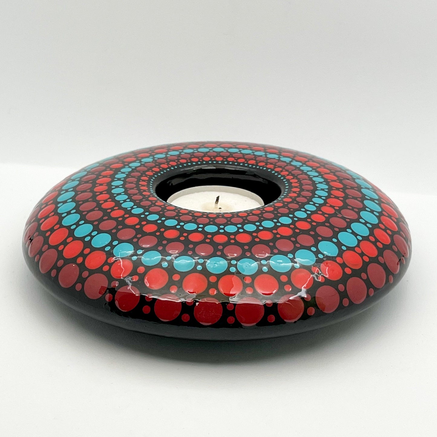 Coral and Teal Large Tealight