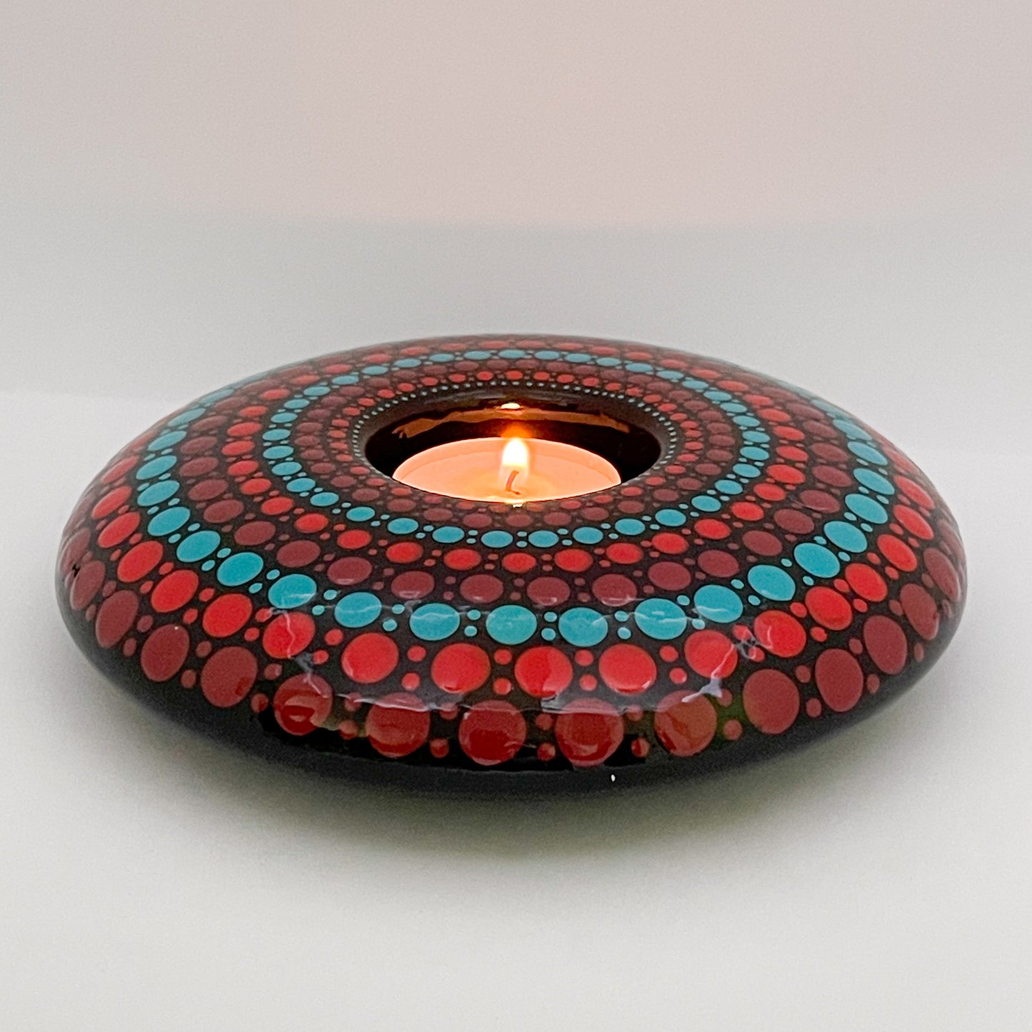 Coral and Teal Large Tealight