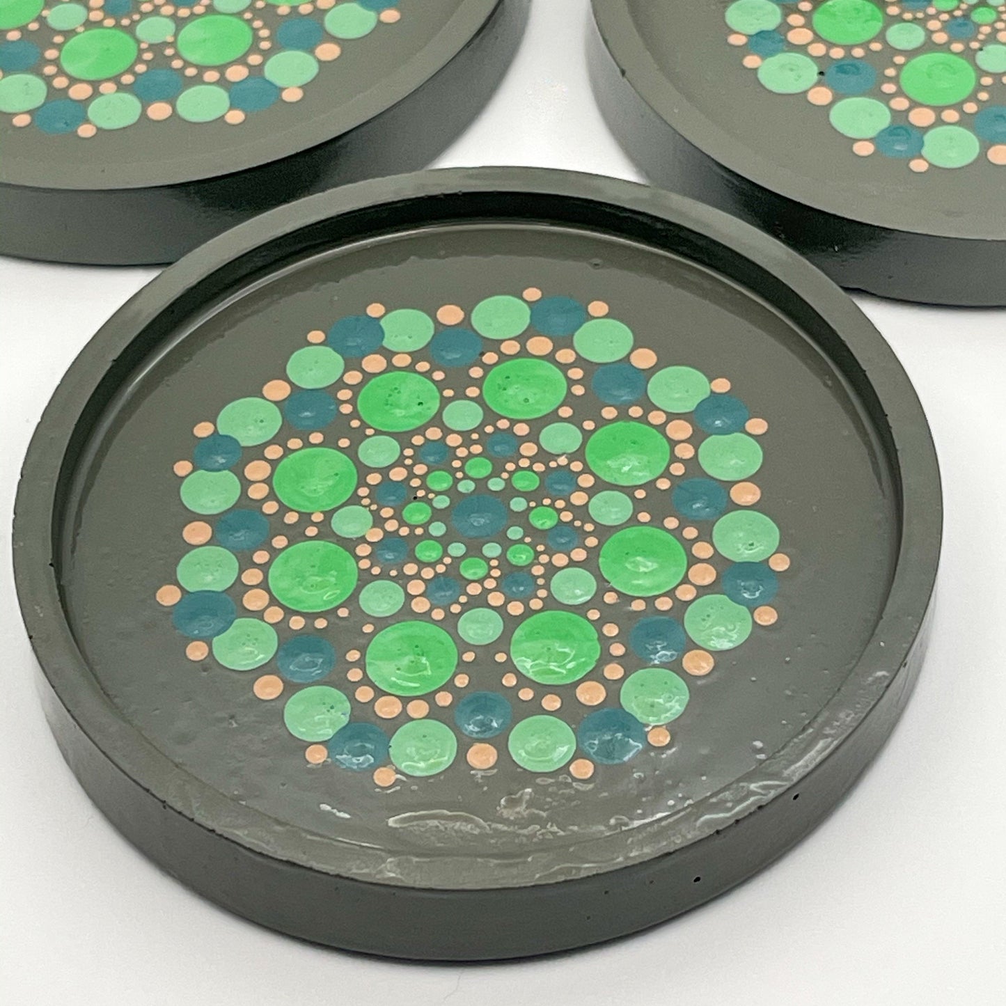 Handcrafted Set of 4 Grey Coasters