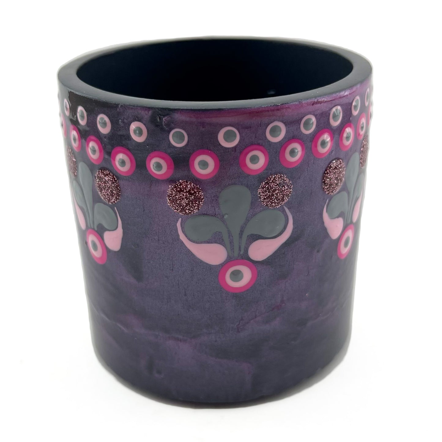 Handmade Pink and Gray Plant Pot