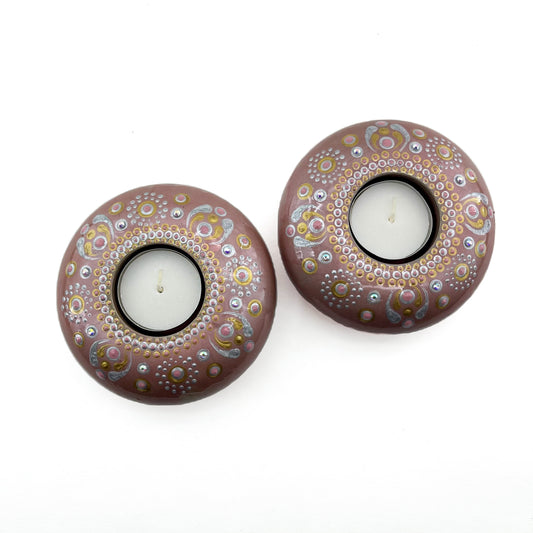 Set of Two Handmade Tea Light Candleholders